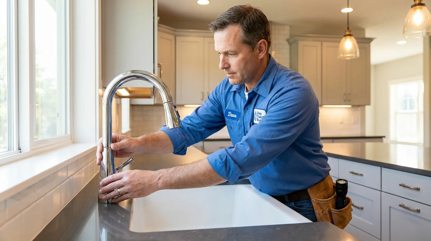 Kitchen faucet installation by Johns Plumbing LLC in Kelseyville
