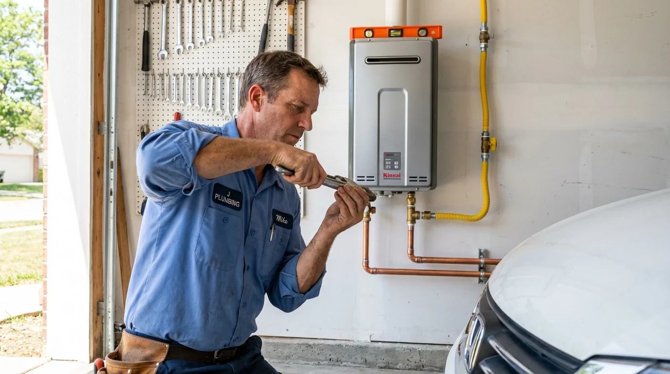 Tankless water heater installation by a Johns Plumbing LLC plumber in Kelseyville